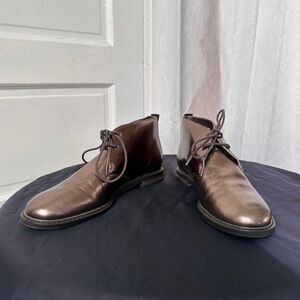 Franco Sarto The Artist Collection Bronze Loafers 7.5 Lace Up Preppy‎ Academia